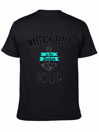 Massachusetts Anchor Soul Mens T-Shirt