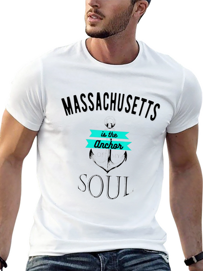 Massachusetts Anchor Soul Mens T-Shirt