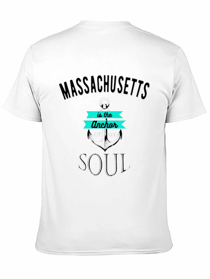 Massachusetts Anchor Soul Mens T-Shirt