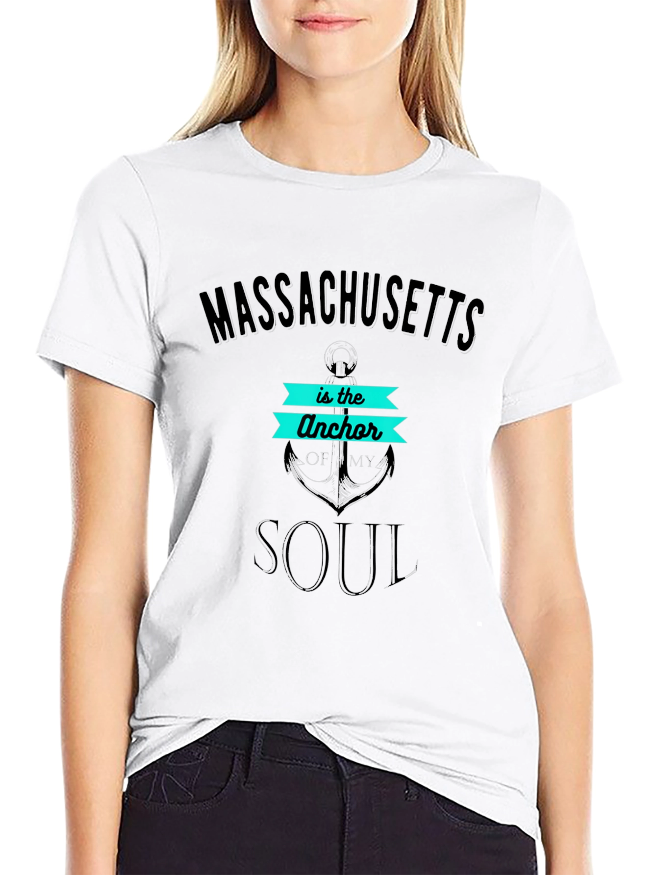 Massachusetts Anchor Soul Mens T-Shirt