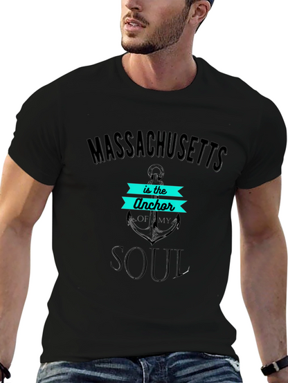 Massachusetts Anchor Soul Mens T-Shirt