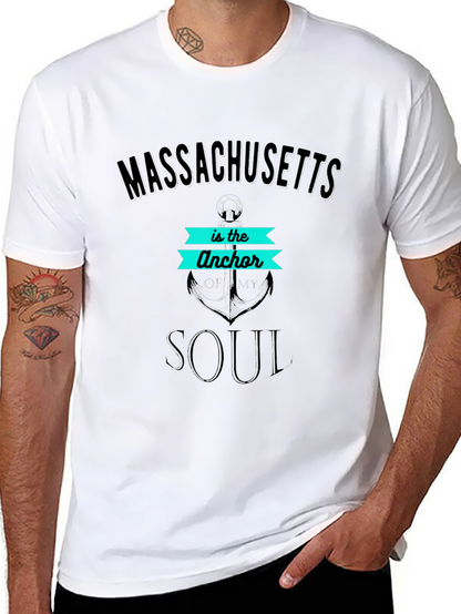 Massachusetts Anchor Soul Mens T-Shirt