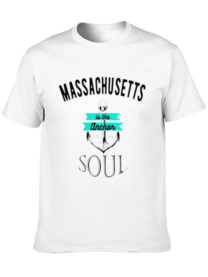 Massachusetts Anchor Soul Mens T-Shirt