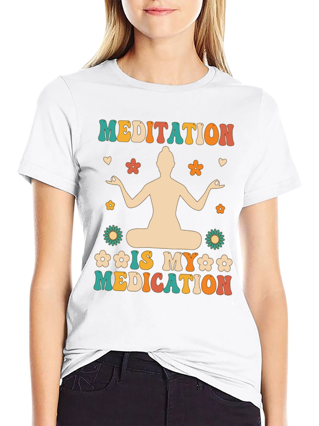 Meditation is My Medication T-Shirt - Boho Hippie Style