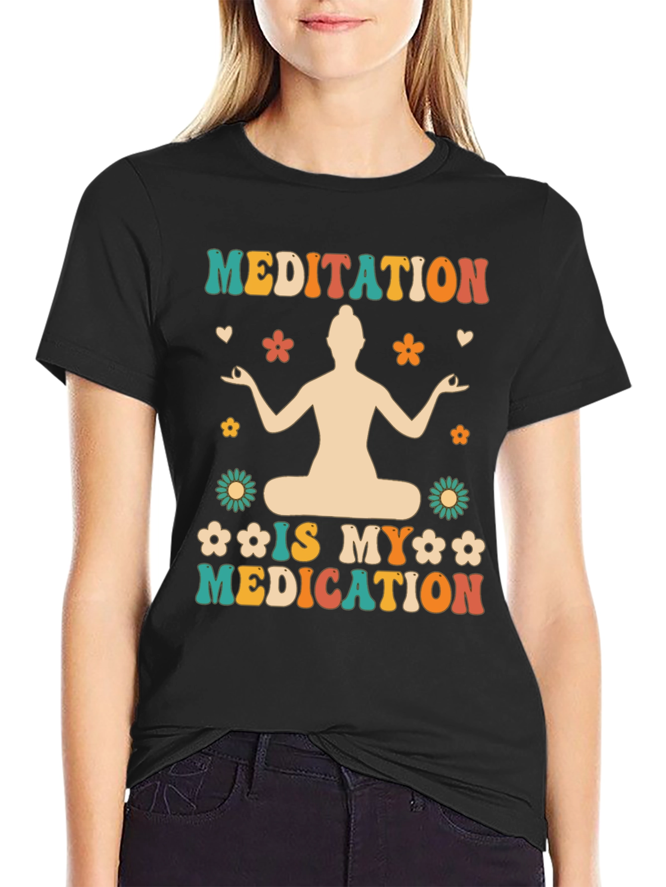 Meditation is My Medication T-Shirt - Boho Hippie Style