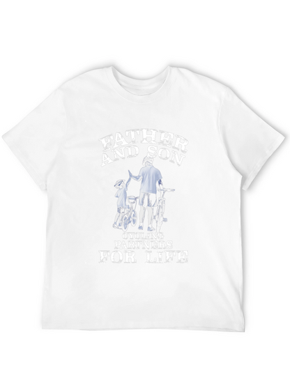 Father and Son Cycling Partners Black T-Shirt