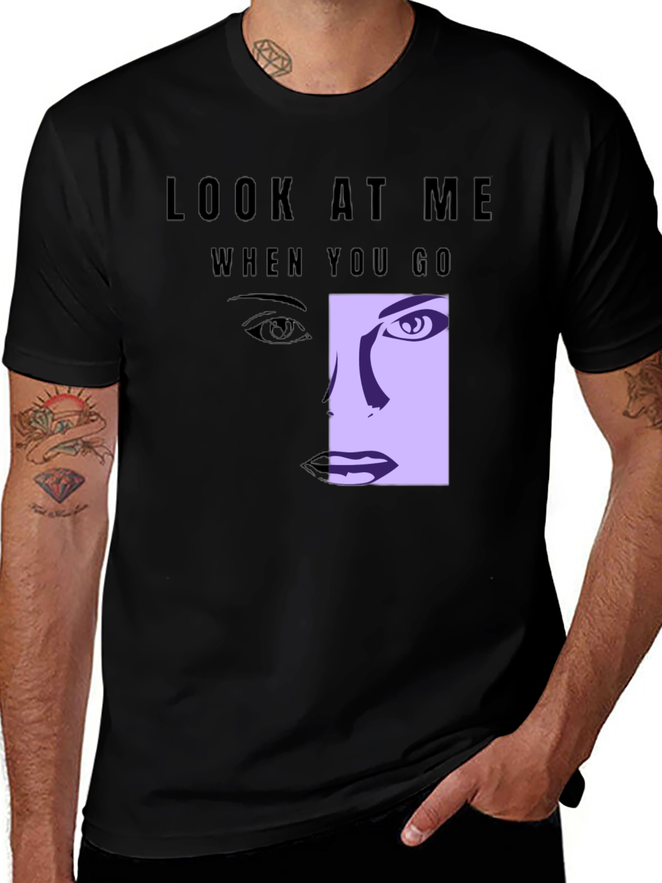 Look At Me Graphic Tee - Black T-Shirt