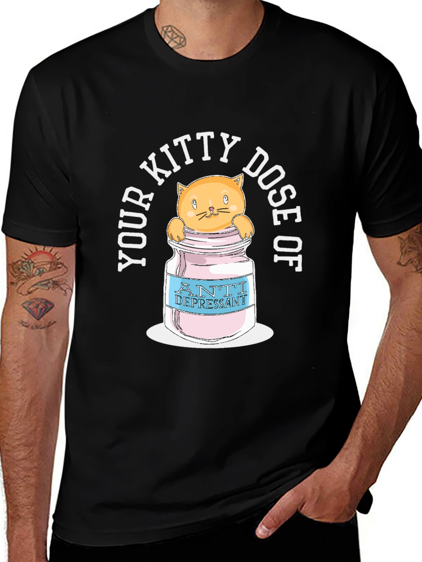 Kitty Dose Anti-Depressant T-Shirt - Funny Cat Tee
