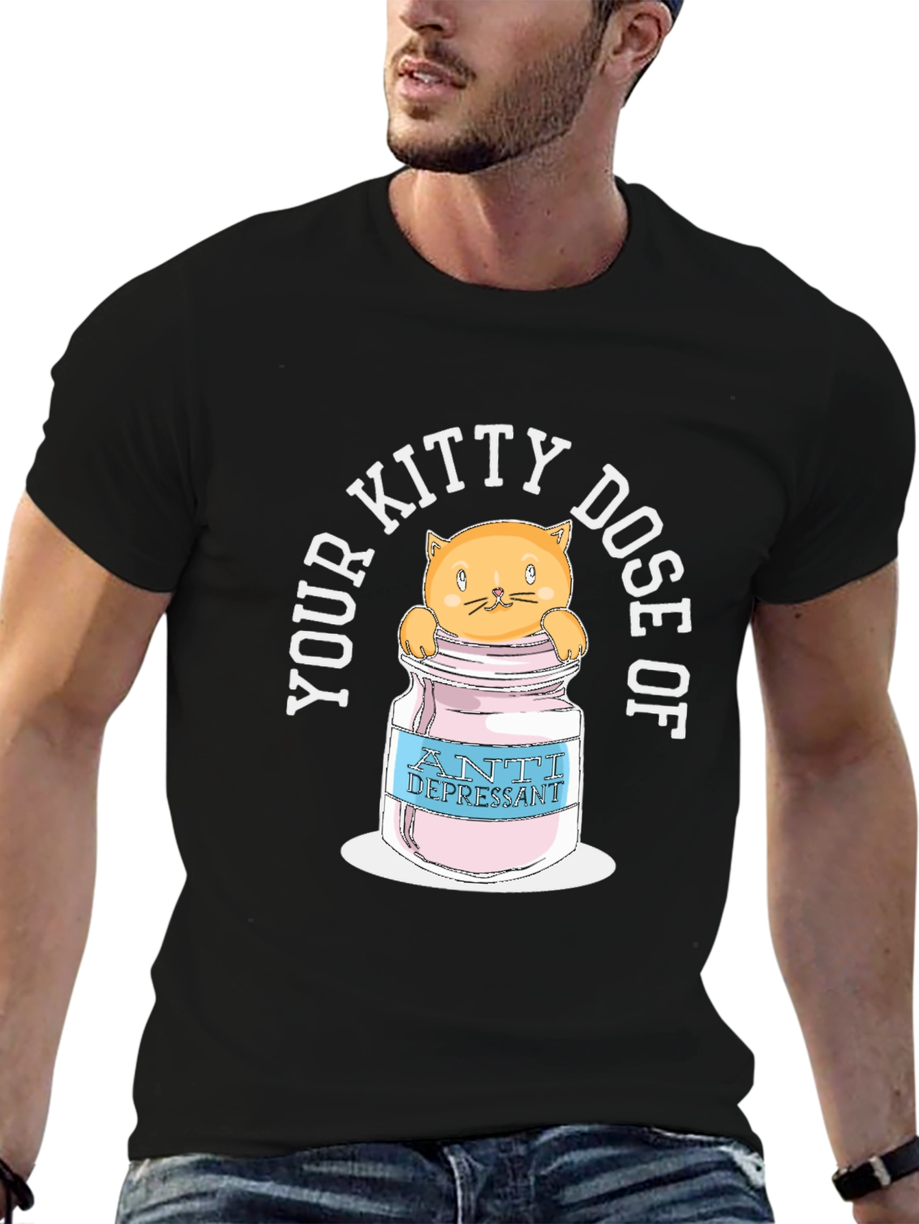 Kitty Dose Anti-Depressant T-Shirt - Funny Cat Tee