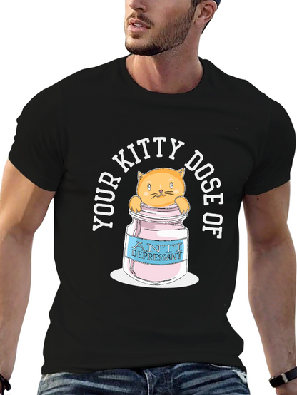 Kitty Dose Anti-Depressant T-Shirt - Funny Cat Tee