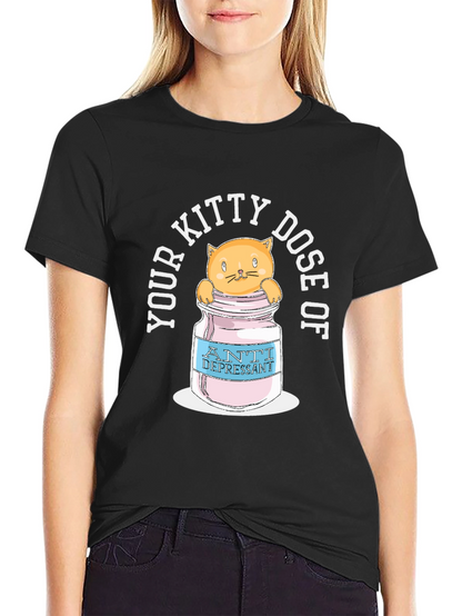 Kitty Dose Anti-Depressant T-Shirt - Funny Cat Tee
