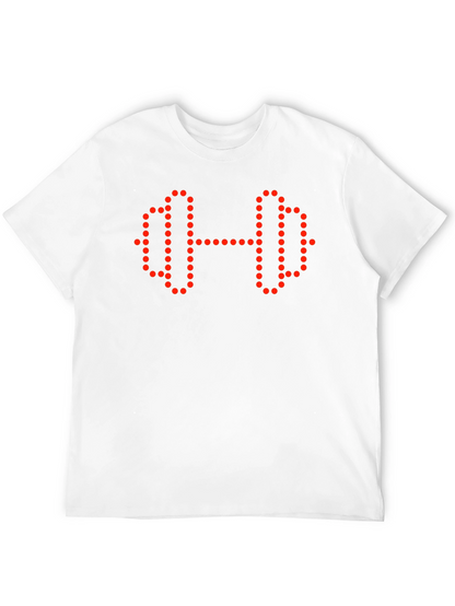 Fitness Graphic Tee - Dumbbell Dot Design