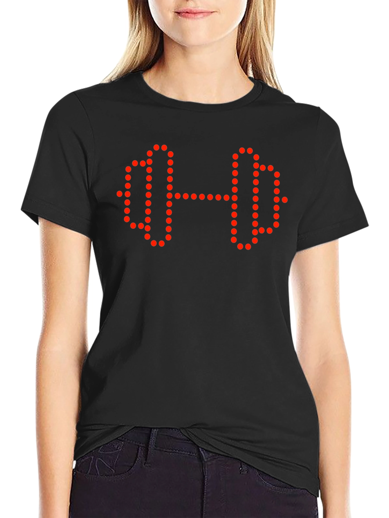 Fitness Graphic Tee - Dumbbell Dot Design