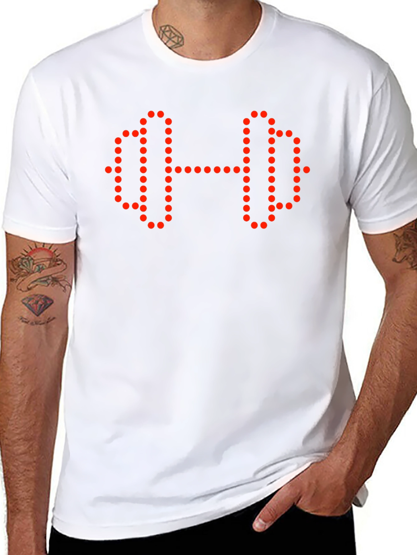 Fitness Graphic Tee - Dumbbell Dot Design