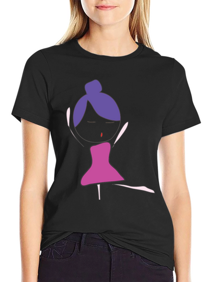 Unique Dancer Graphic Tee - Black Cotton T-Shirt