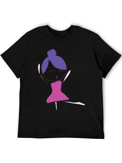 Unique Dancer Graphic Tee - Black Cotton T-Shirt