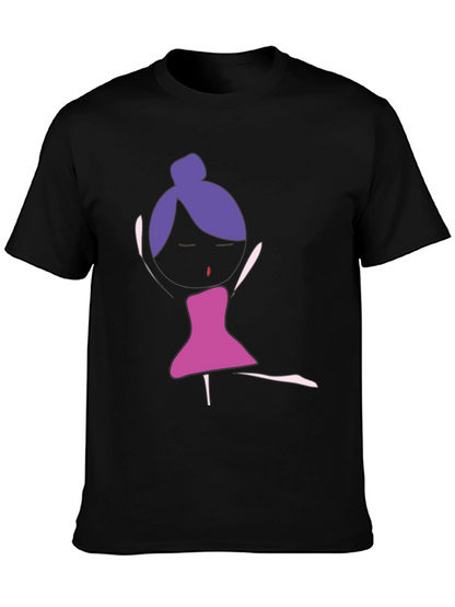 Unique Dancer Graphic Tee - Black Cotton T-Shirt