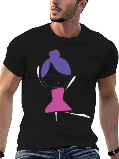 Unique Dancer Graphic Tee - Black Cotton T-Shirt