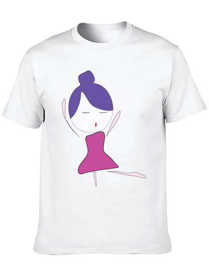 Unique Dancer Graphic Tee - Black Cotton T-Shirt