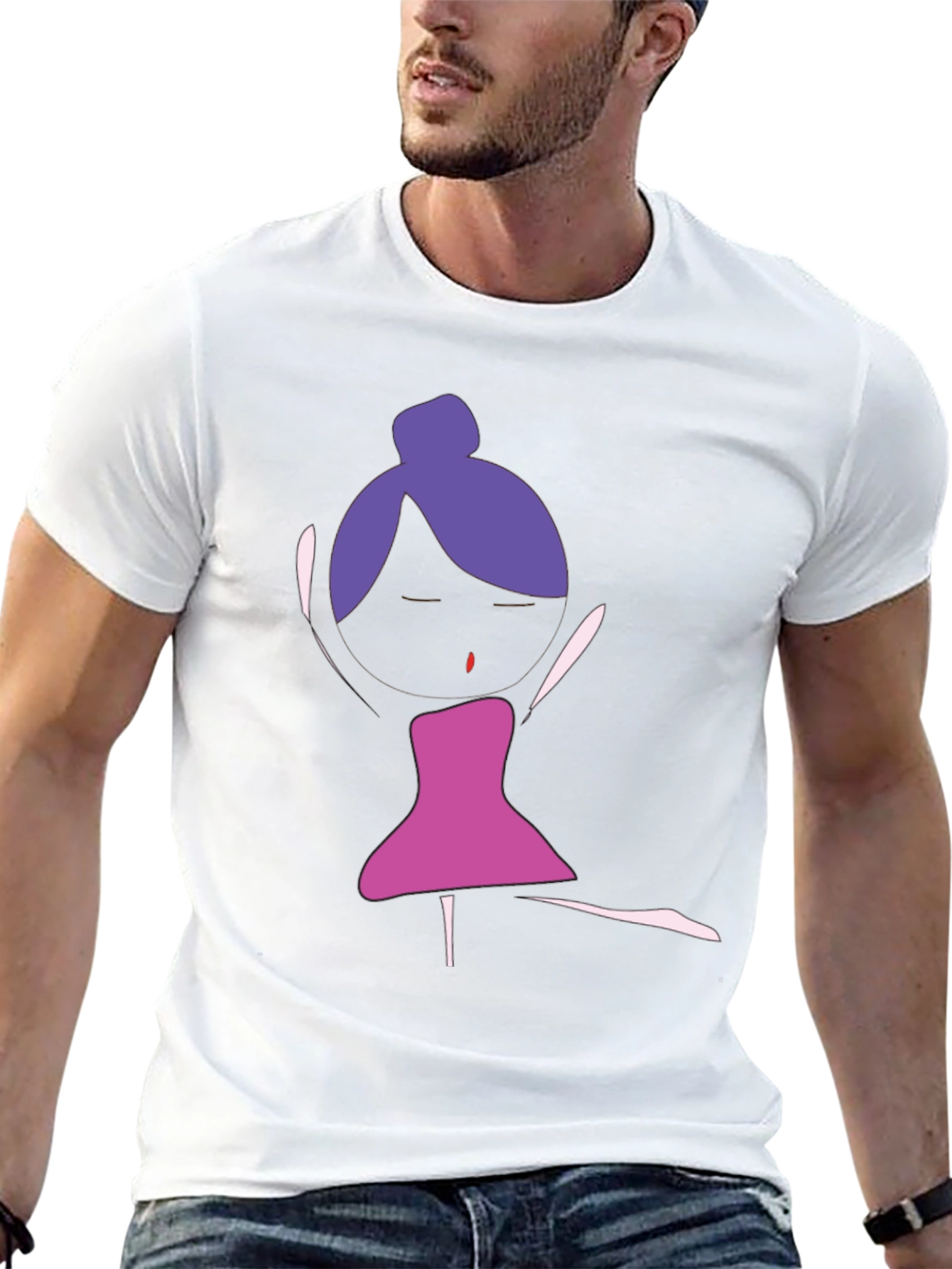 Unique Dancer Graphic Tee - Black Cotton T-Shirt