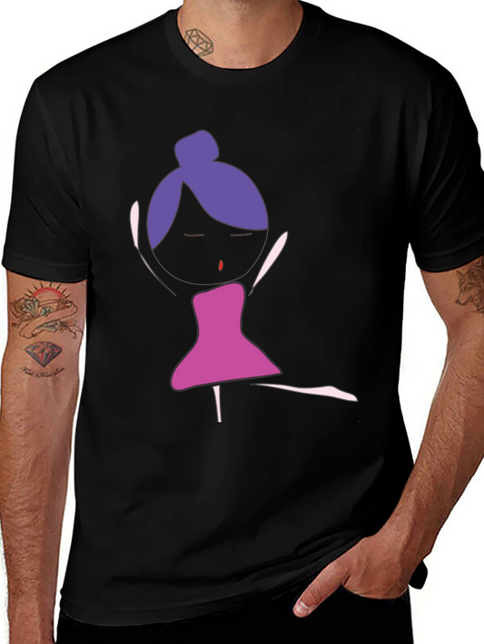 Unique Dancer Graphic Tee - Black Cotton T-Shirt