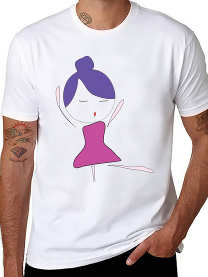 Unique Dancer Graphic Tee - Black Cotton T-Shirt