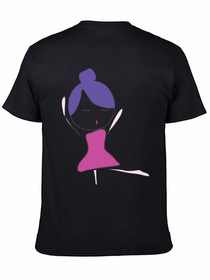 Unique Dancer Graphic Tee - Black Cotton T-Shirt