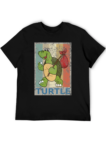 Retro Turtle Traveler Graphic T-Shirt