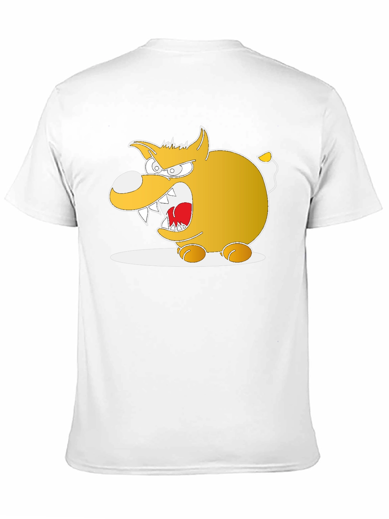 Cartoon Angry Dog Graphic Black Tee