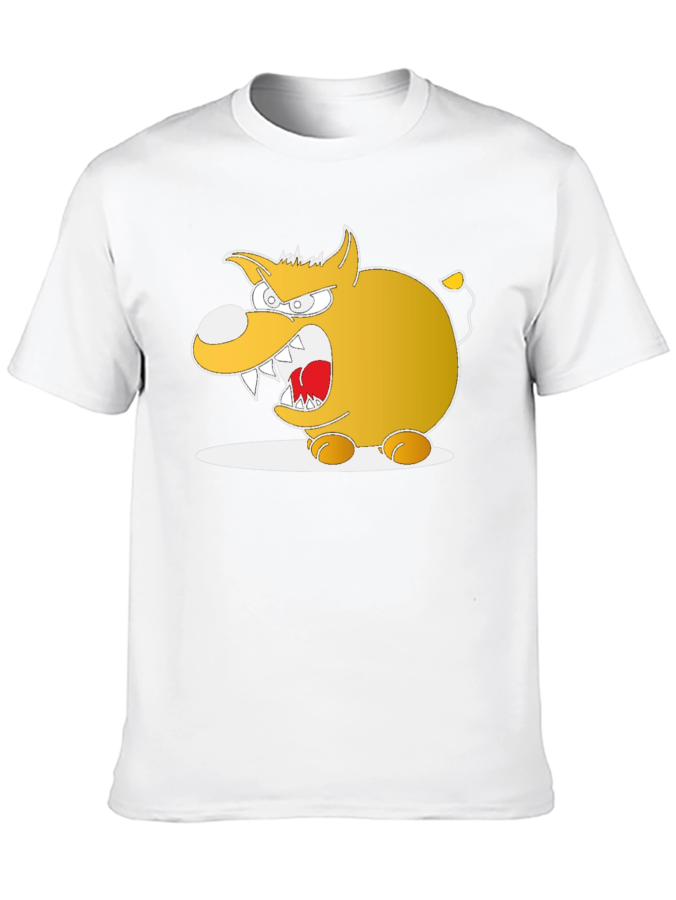 Cartoon Angry Dog Graphic Black Tee