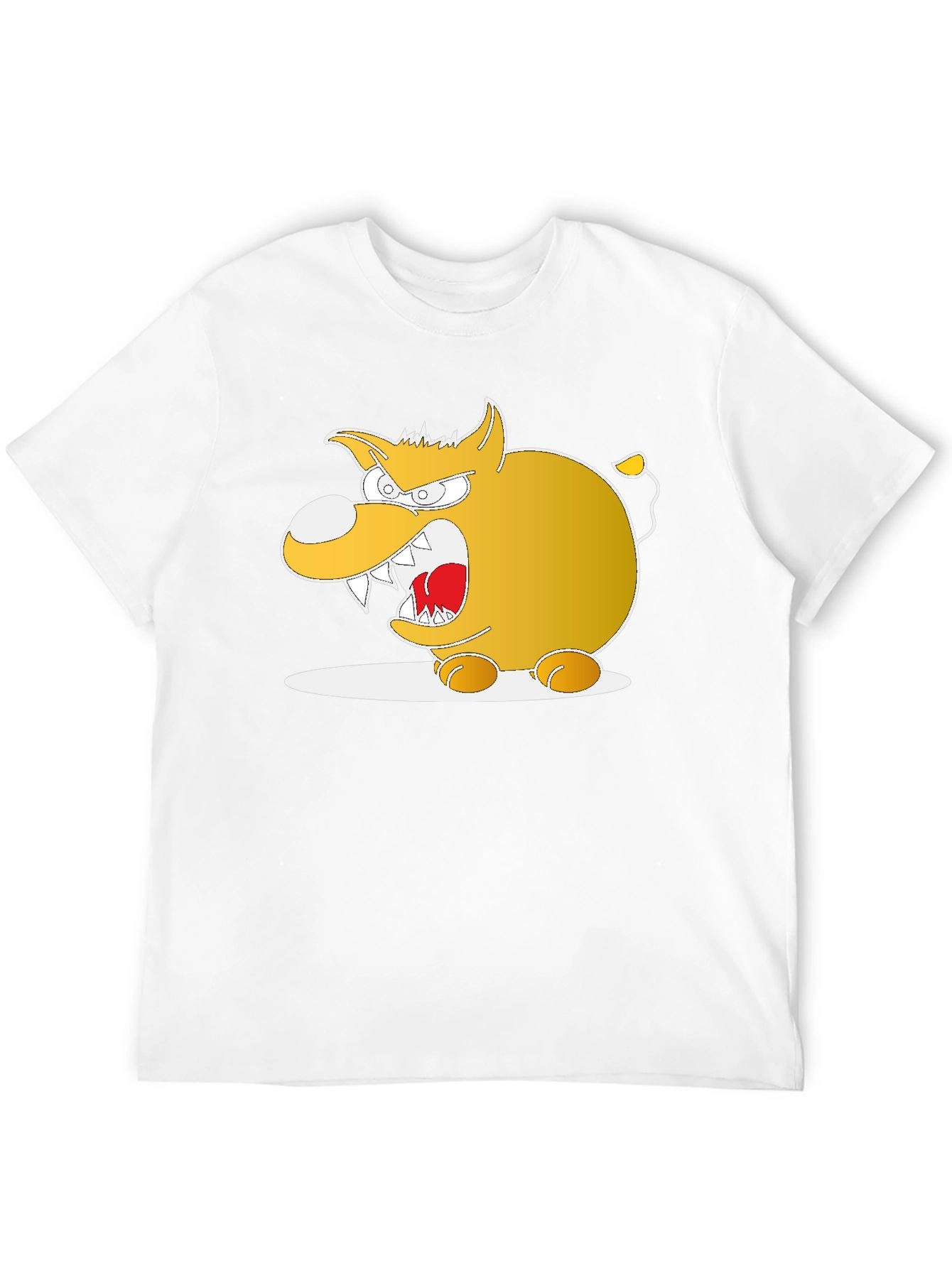 Cartoon Angry Dog Graphic Black Tee