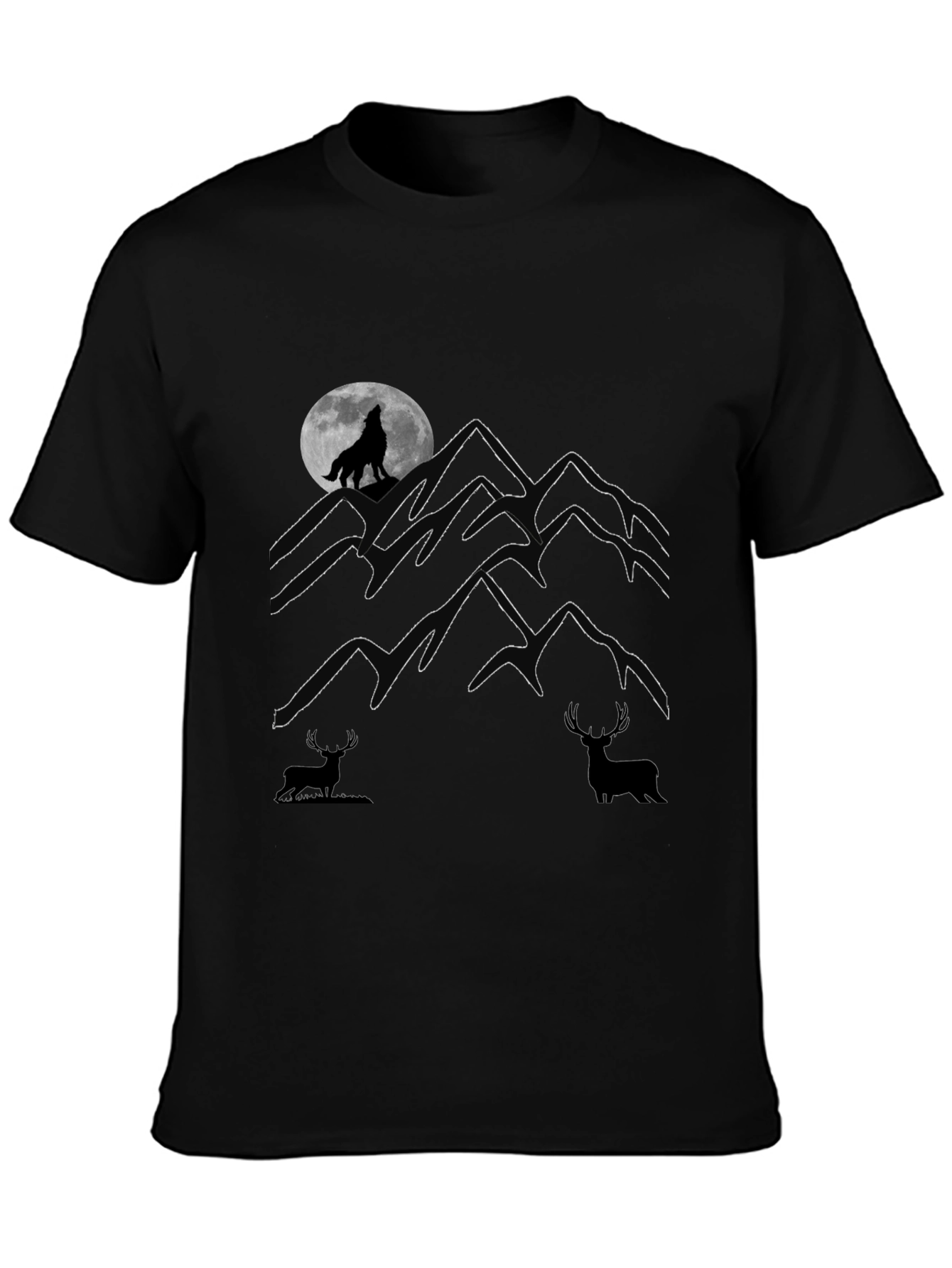 Wolf Howling Moon Graphic Tee