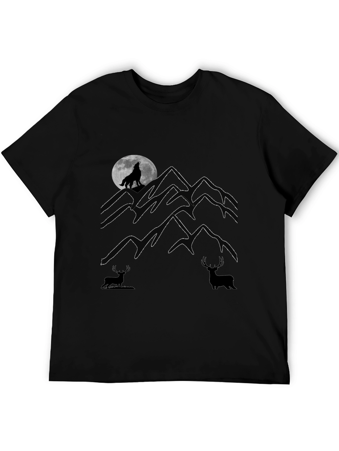 Wolf Howling Moon Graphic Tee