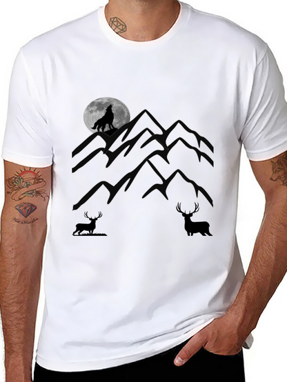 Wolf Howling Moon Graphic Tee