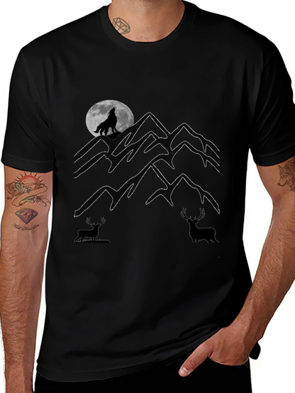 Wolf Howling Moon Graphic Tee