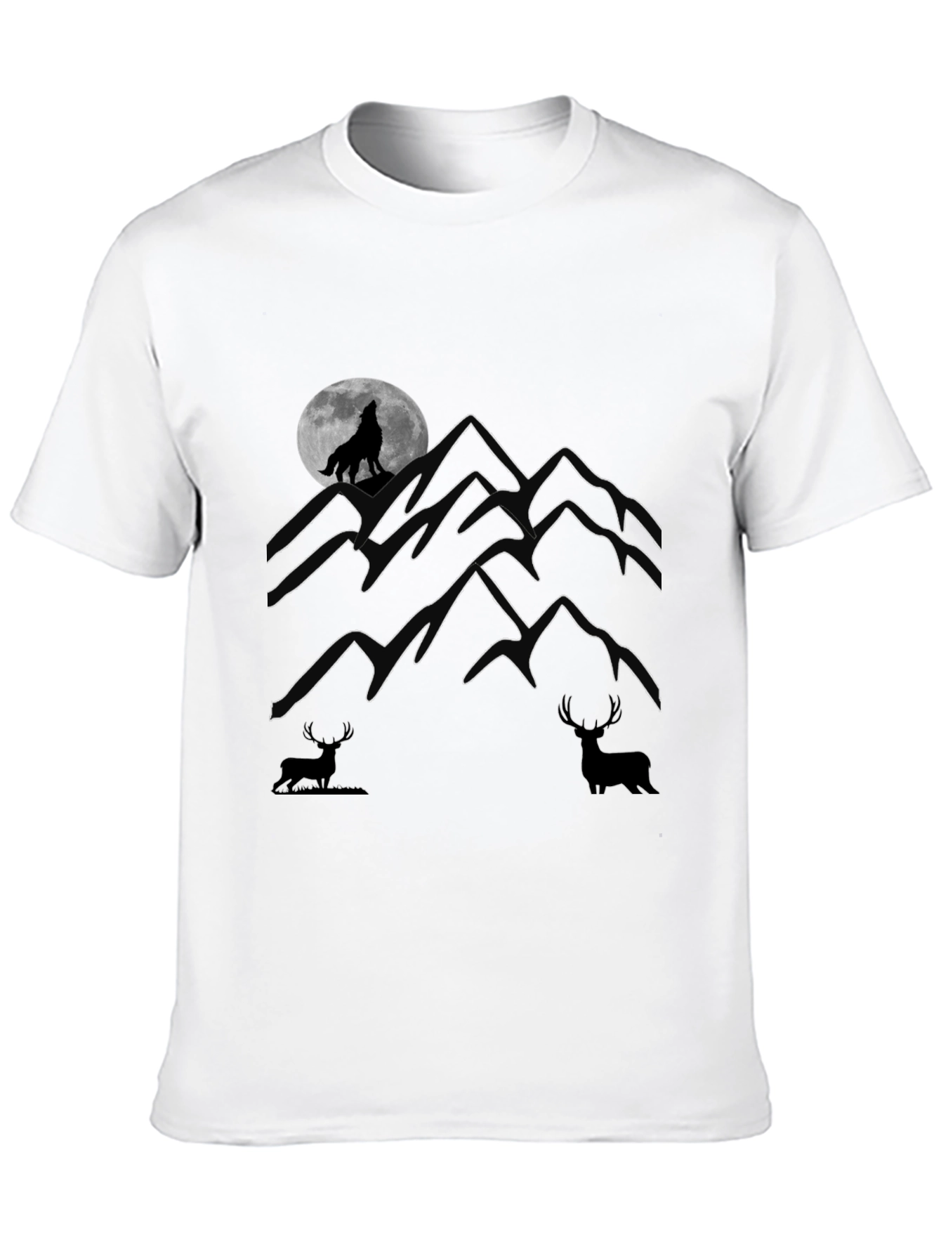 Wolf Howling Moon Graphic Tee