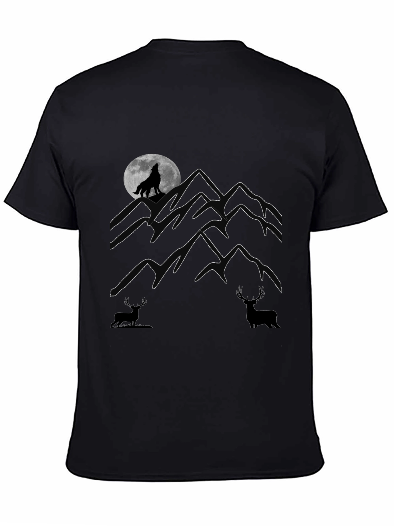 Wolf Howling Moon Graphic Tee