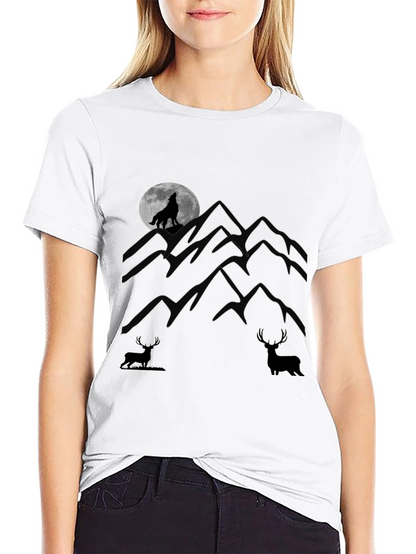 Wolf Howling Moon Graphic Tee