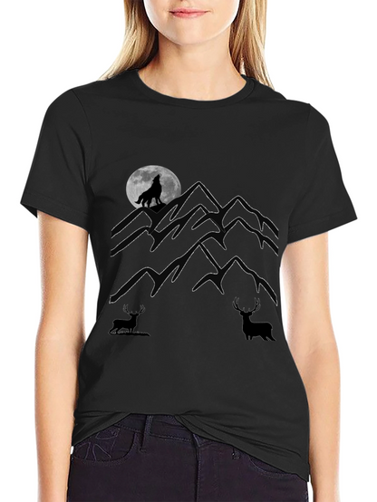 Wolf Howling Moon Graphic Tee