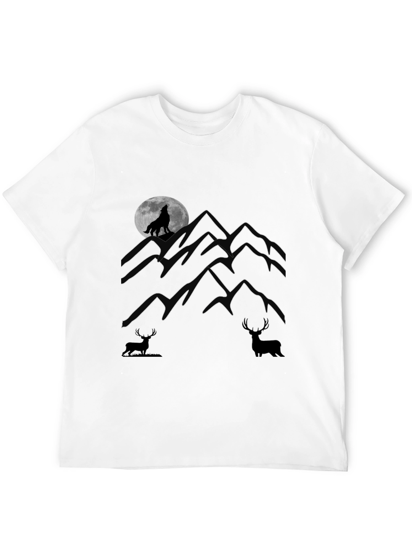 Wolf Howling Moon Graphic Tee