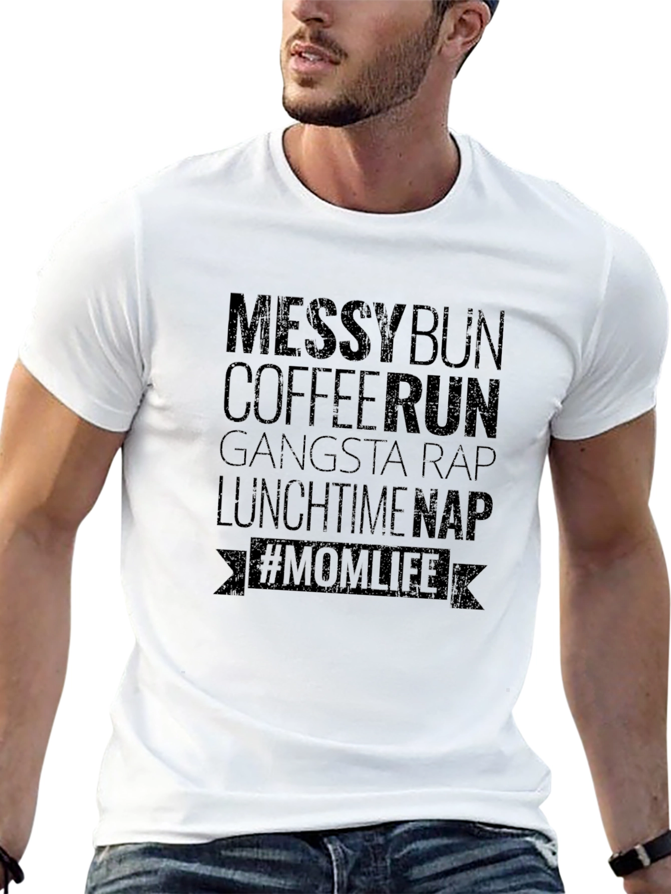 Messy Bun Coffee Run Mom Life T-Shirt