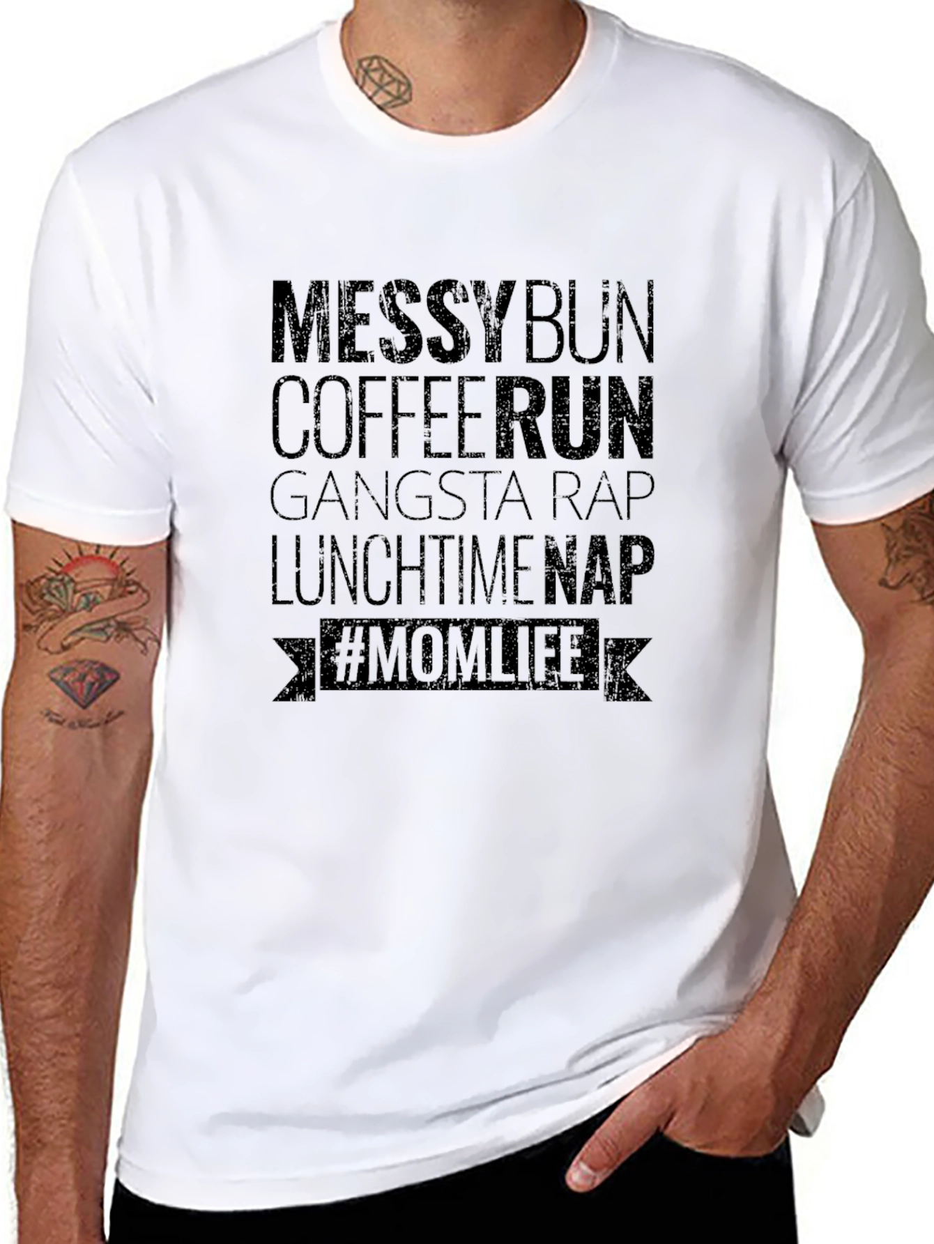 Messy Bun Coffee Run Mom Life T-Shirt