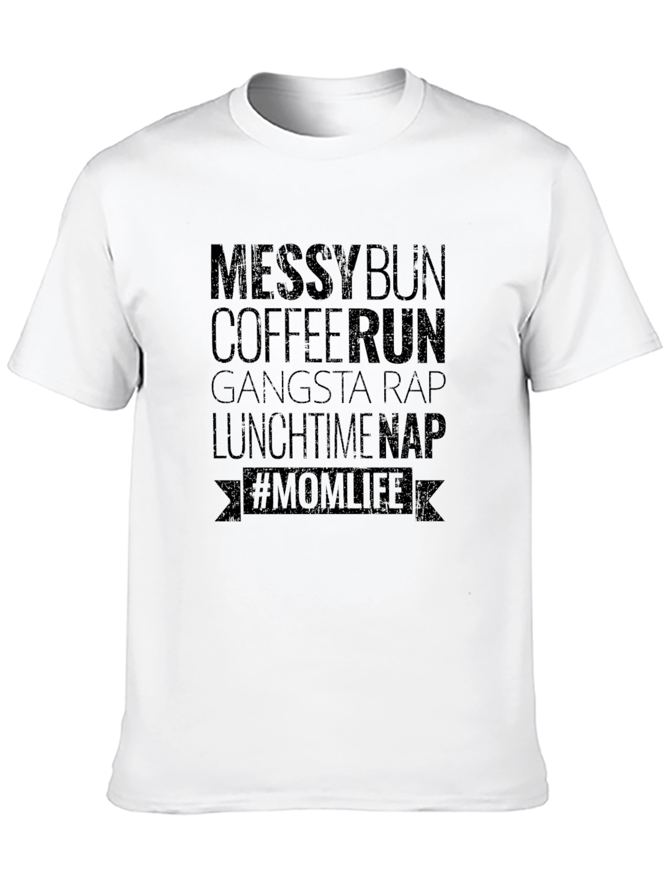 Messy Bun Coffee Run Mom Life T-Shirt