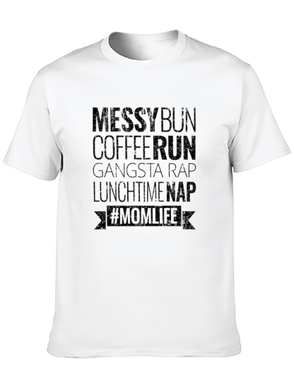 Messy Bun Coffee Run Mom Life T-Shirt