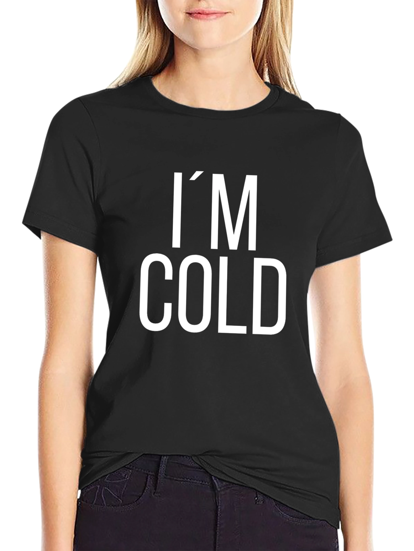 Im Cold Black Graphic Tee Shirt
