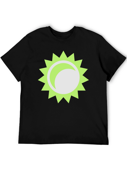 Trendy Black T-Shirt with Sun Graphic