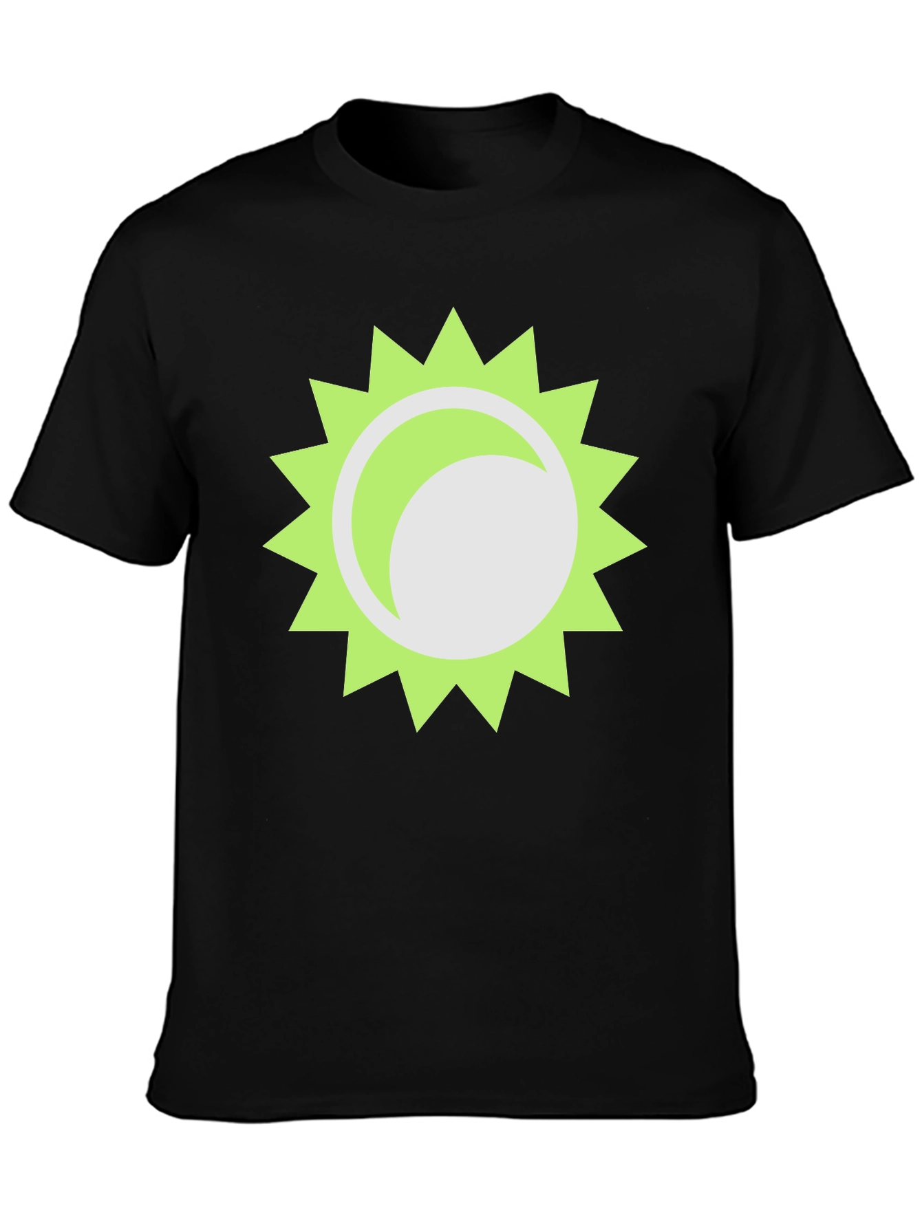 Trendy Black T-Shirt with Sun Graphic