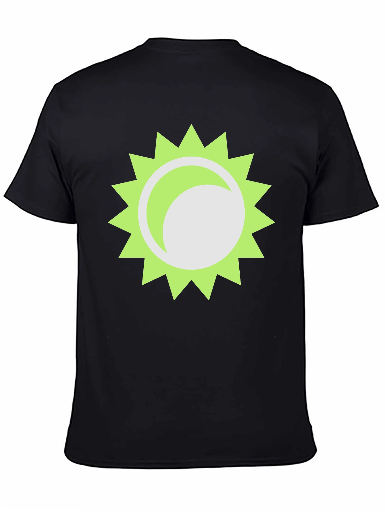 Trendy Black T-Shirt with Sun Graphic