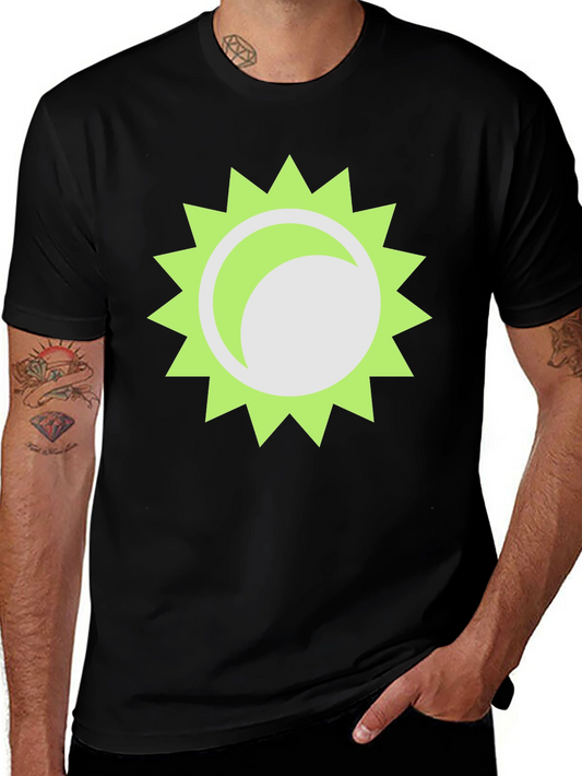 Trendy Black T-Shirt with Sun Graphic