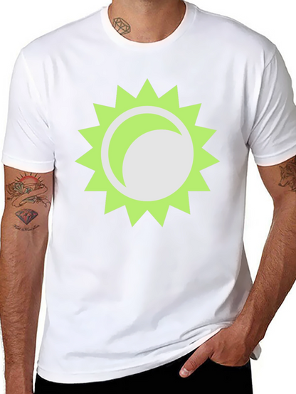 Trendy Black T-Shirt with Sun Graphic